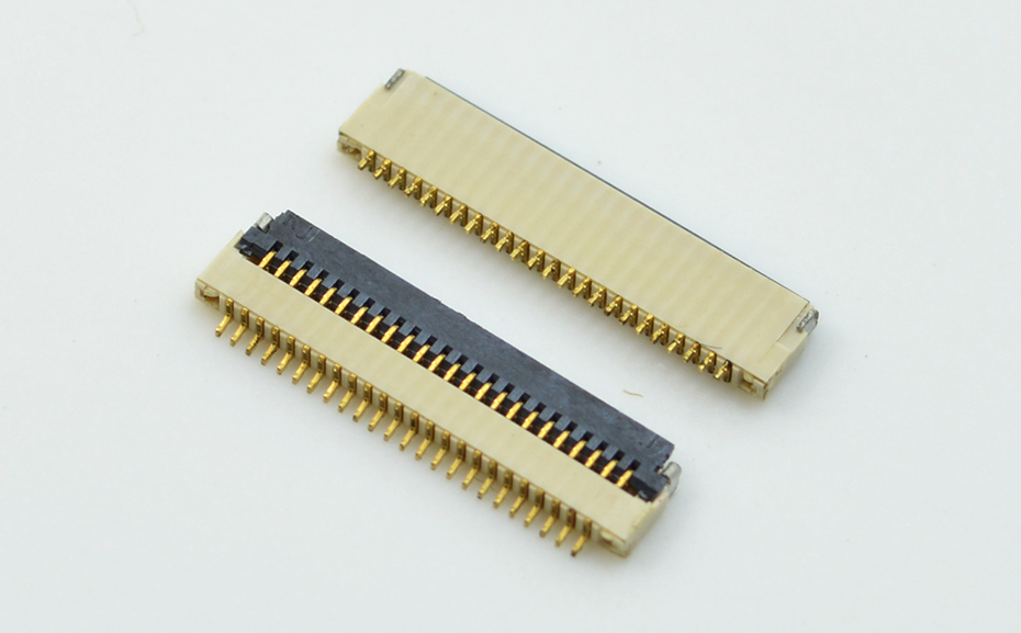 超薄FPC连接器 间距0.5mm-24PIN翻盖 塑高H1.0mm FPC插座超薄,宏利