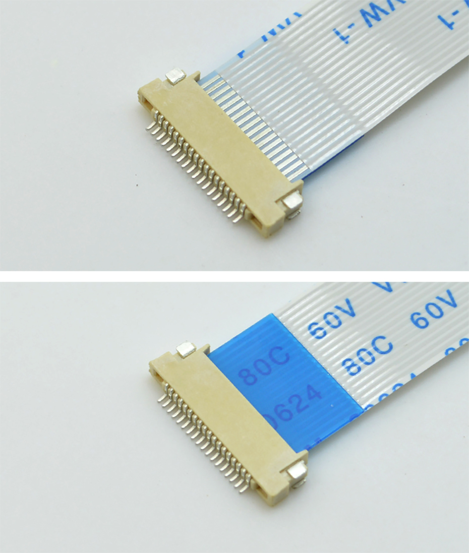 FPC插座 金手指插座 液晶屏插座 软排线插座0.5mm 24P H1.5双面接,宏利