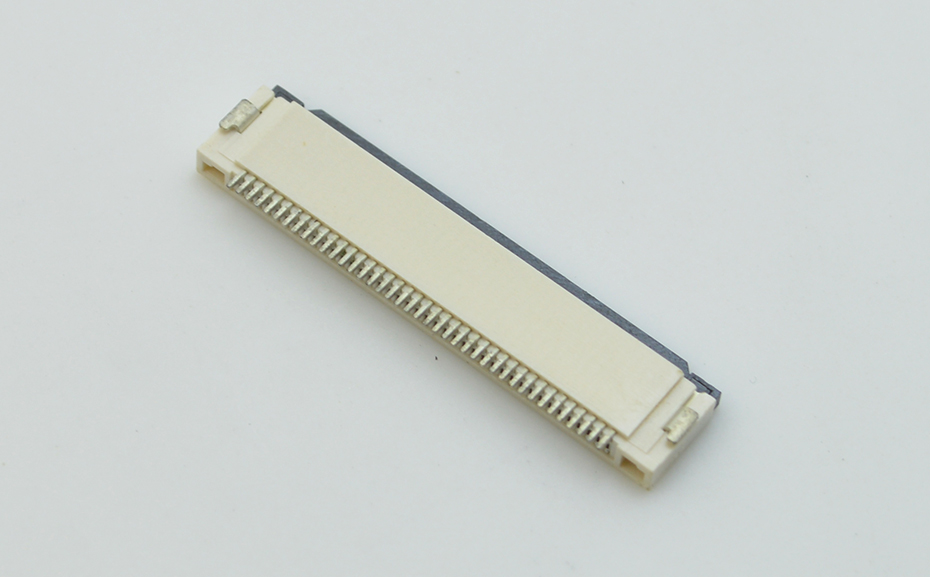 FFC/FPC连接器插座0.5MM 座子60P/61p/64p针翻盖式下接触点,宏利