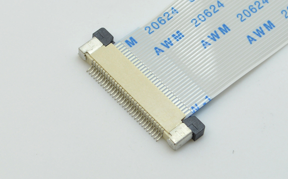 FPC/FFC连接器0.5mm 4P-14P上接塑胶H2.0厚扁平耐高温SMT排线插座,宏利