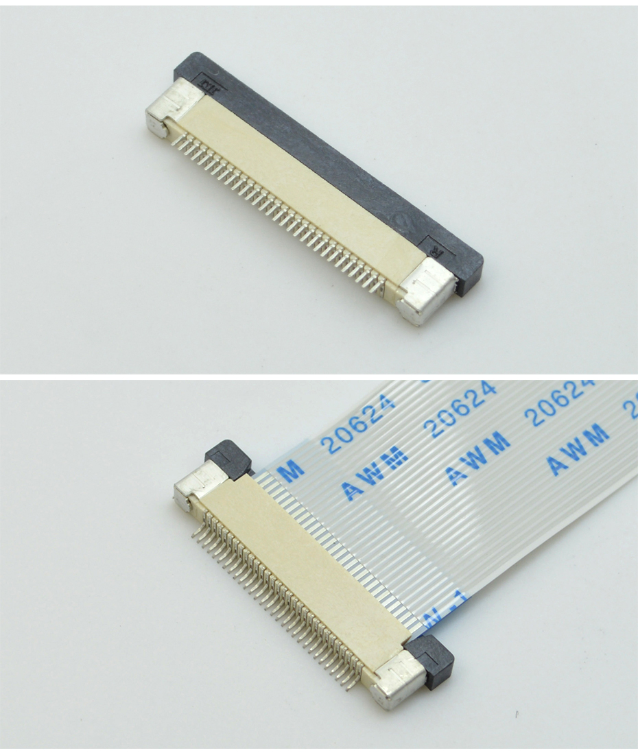  FFC/FPC连接器 软排线插座0.5mm间距 H2.0抽屉式上接 30-60P,宏利