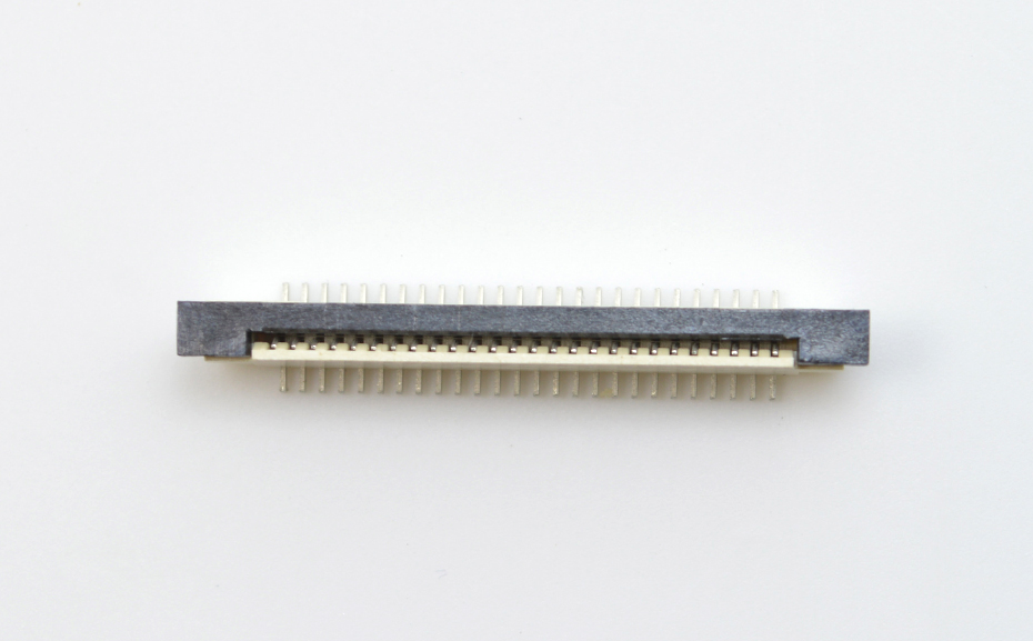 FPC连接器接插件插座间距0.8mm立式贴片带锁一字脚90度