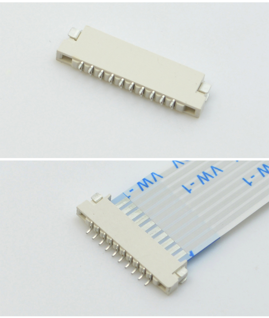 FPC连接器 1.0MM 8P H1.5mm超薄无锁式上下接双面接PCB焊接端子座,宏利