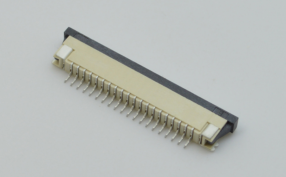 厂家货源FPC连接器1.0MM插座16P-32P抽拉式下接H2.5扁平接插件,宏利