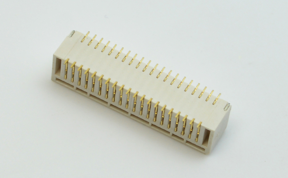 SHD插座1.0间距线对板立贴针座双排镀金端子连接器H5.5高