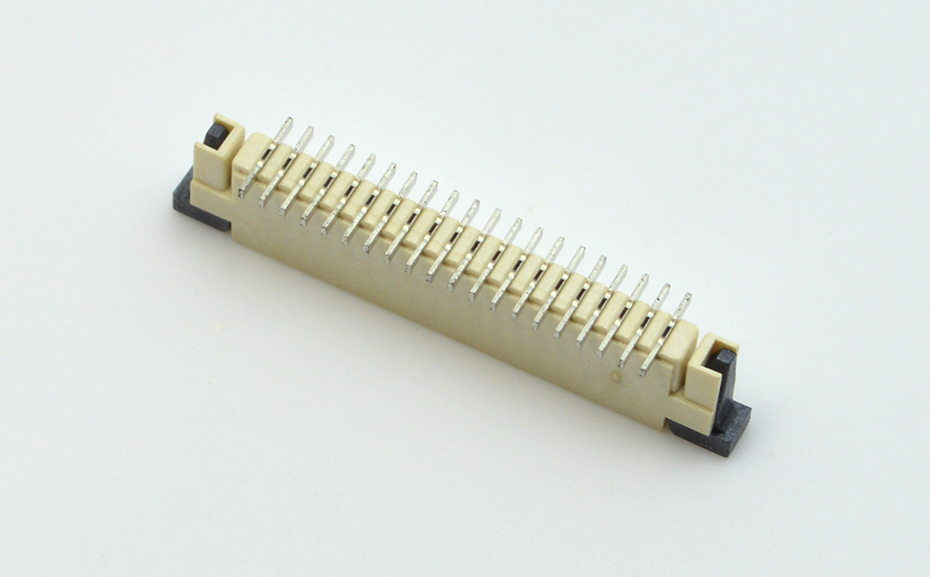 FPC插座FFC扁平软排线连接器间距1.0-10P立贴抽屉式立贴式带锁,宏利