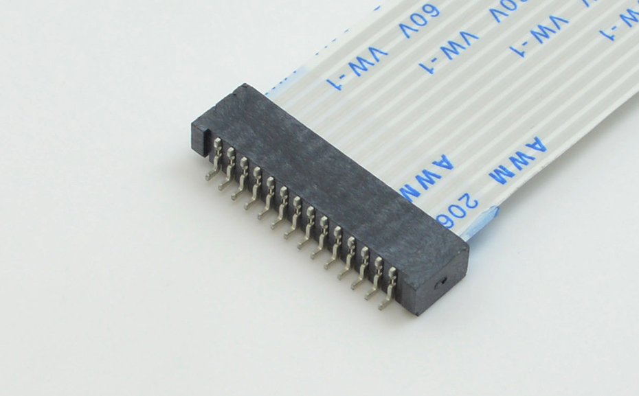 电子FPC插座 插件座子间距1.25mm14-28P双面接卧式贴片连接器,宏利