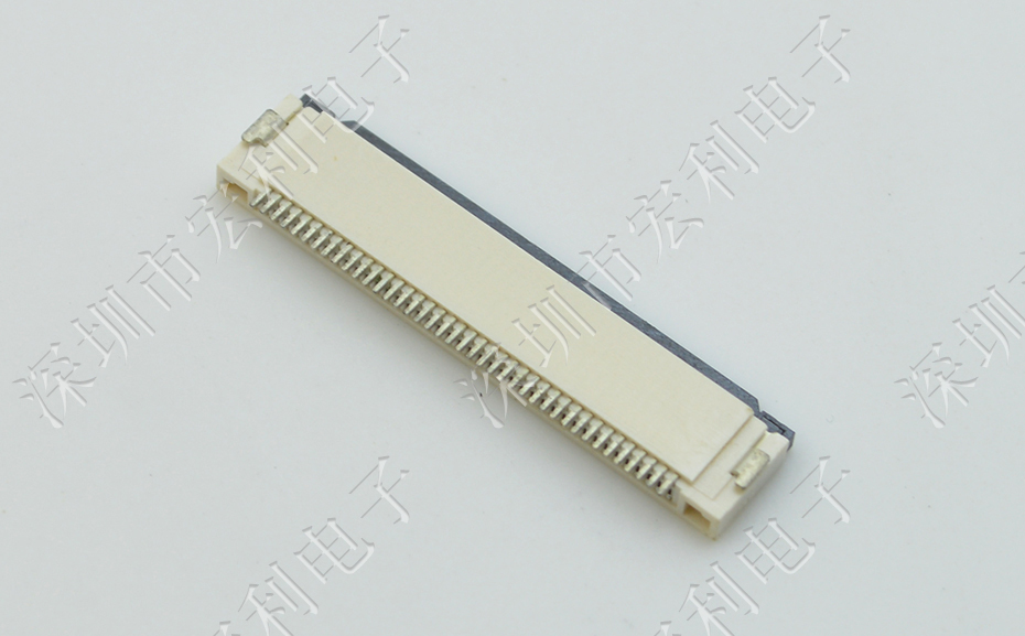 FFC/FPC连接器 排线插座 0.5间距45针翻盖下接式 屏接口