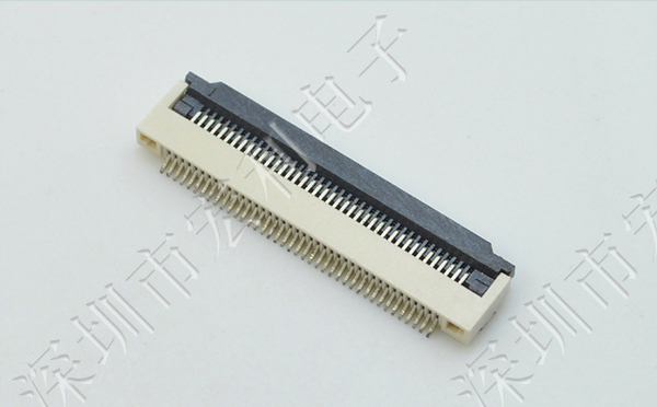0.5mm-50P 下接翻盖式 FFC/FPC扁平电缆插座连接器 软排线插座