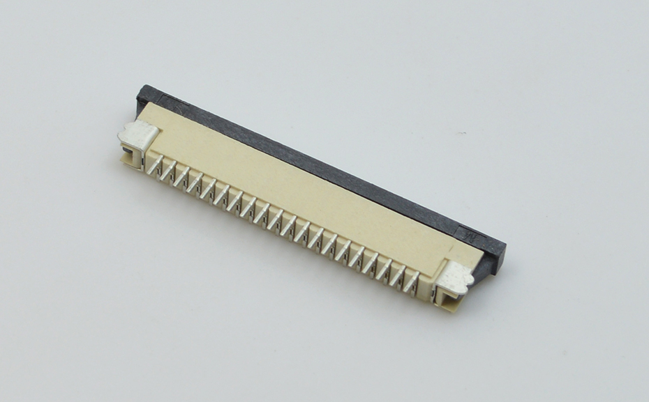 1.0MM接插件 FFC扁平软排线连接器 FPC插座 7P针 卧贴上接抽屉