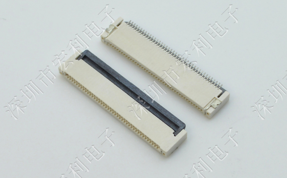 FPC插座后翻盖FFC软排线插件间距0.5mm 26p针脚前插后翻连接器H2.0