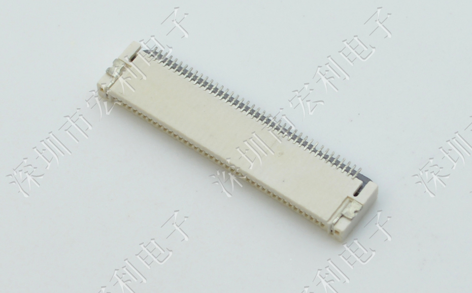 FPC插座后翻盖FFC软排线插件间距0.5mm 26p针脚前插后翻连接器H2.0