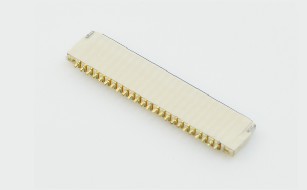 FPC0.5mm间距1.0mm厚翻盖式下接连接器插座