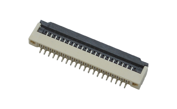 FPC插座 FFC软排线接插件 间距0.5mm-34P H1.0厚后翻盖式连接器,宏利