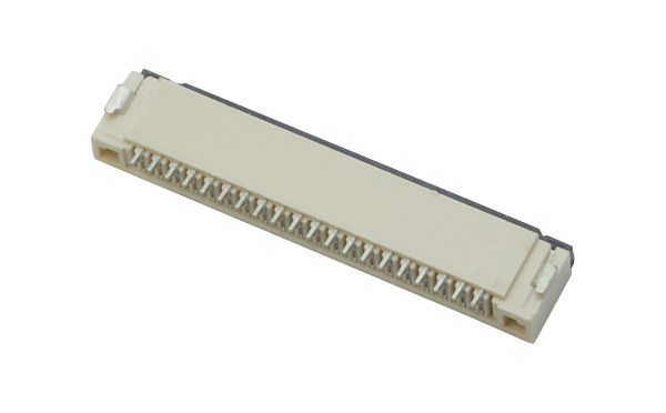 FFC/FPC连接器扁平软排线插座1.0间距30P翻盖下接卧式贴片fpc30p,宏利